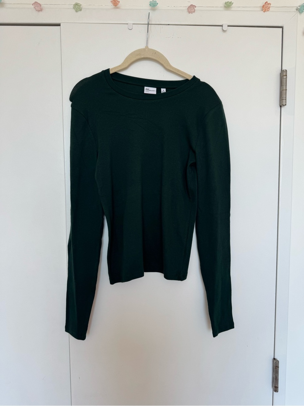 Aritzia Forest Green Long Sleeve Crewneck Top